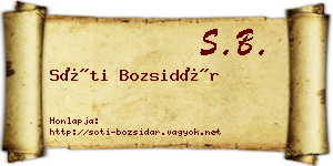 Sóti Bozsidár névjegykártya